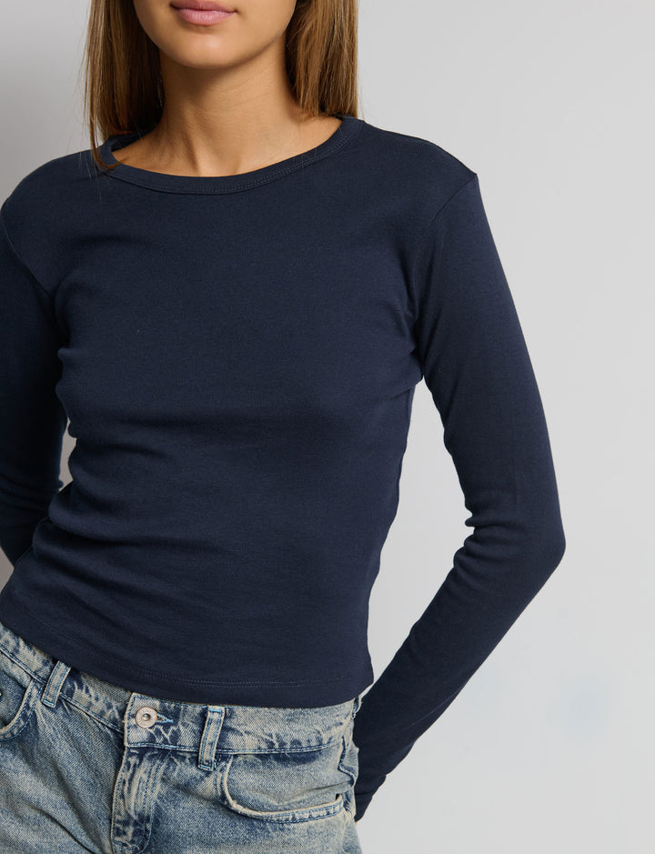 T-shirt basic maniche lunghe