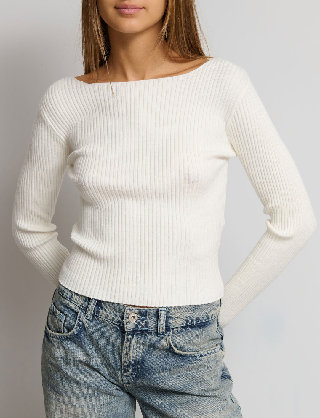 Maglia manica lunga a costine