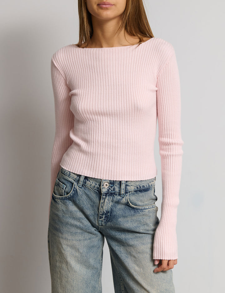 Maglia manica lunga a costine