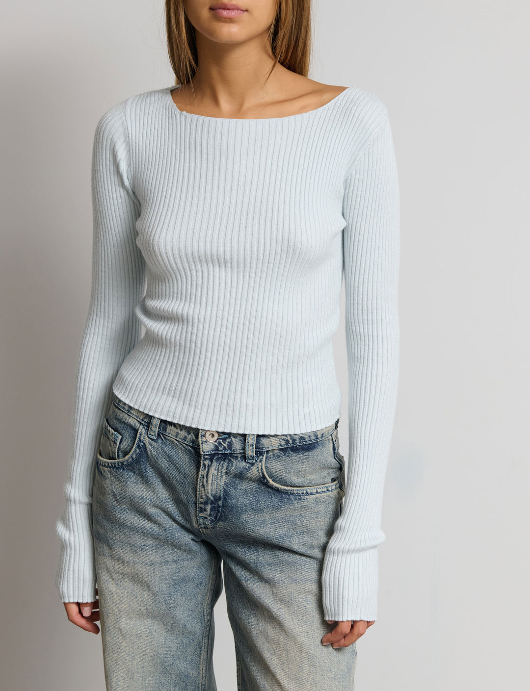 Maglia manica lunga a costine