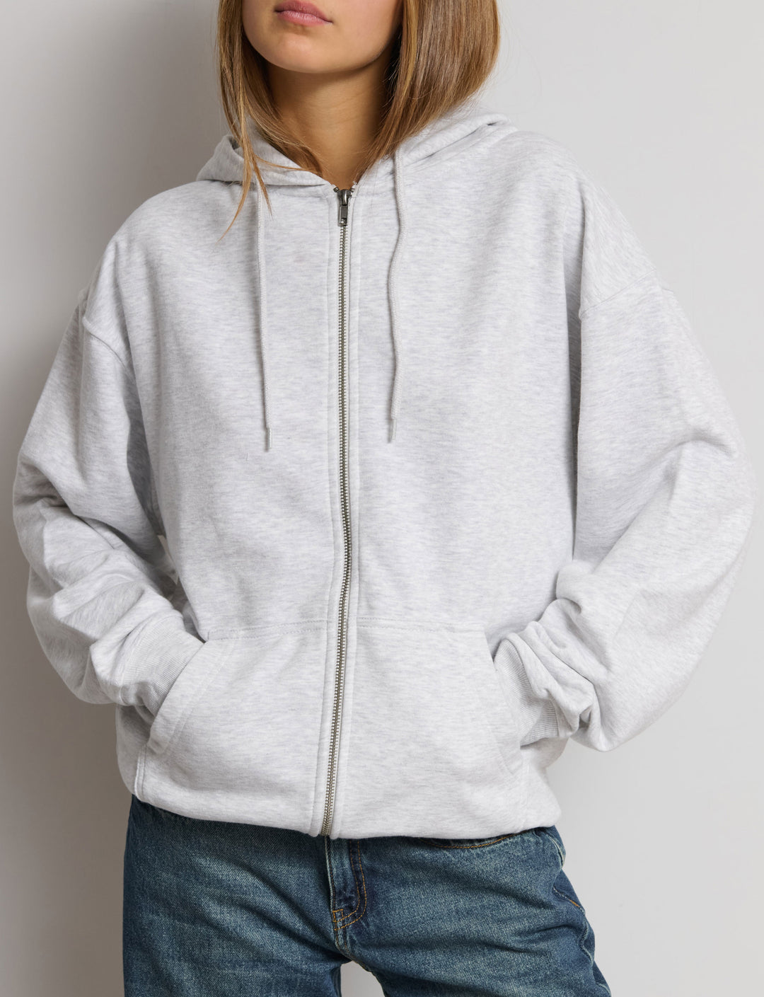 Felpa stampata oversize con zip