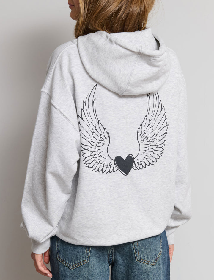 Felpa stampata oversize con zip