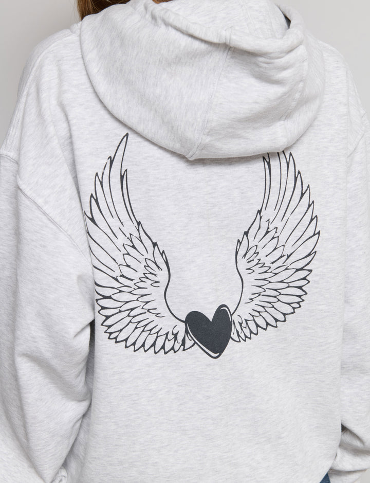 Felpa stampata oversize con zip