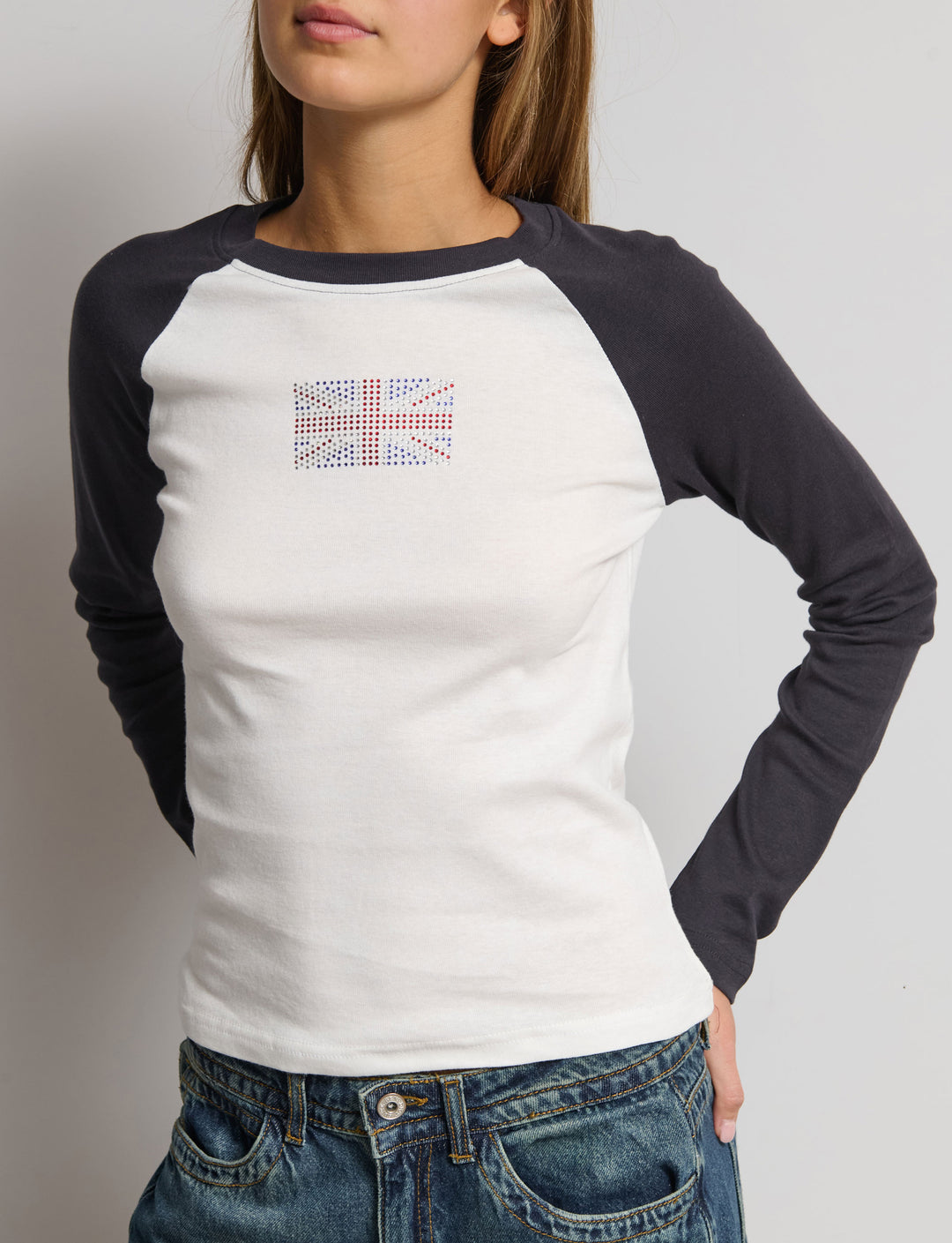 T-shirt stampata raglan