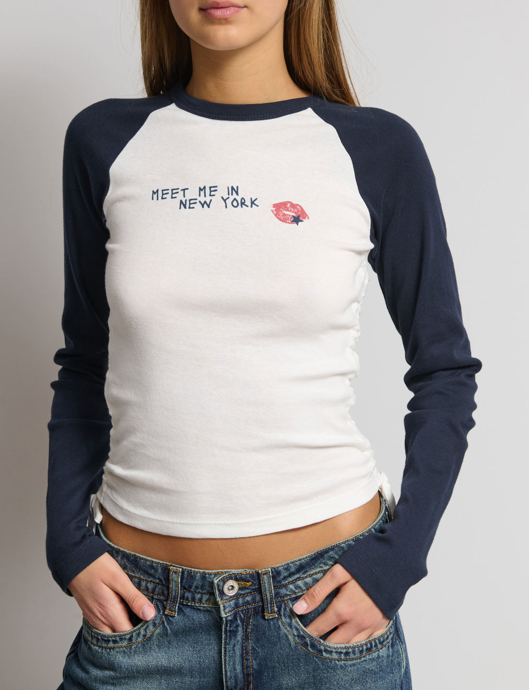 T-shirt raglan stampata