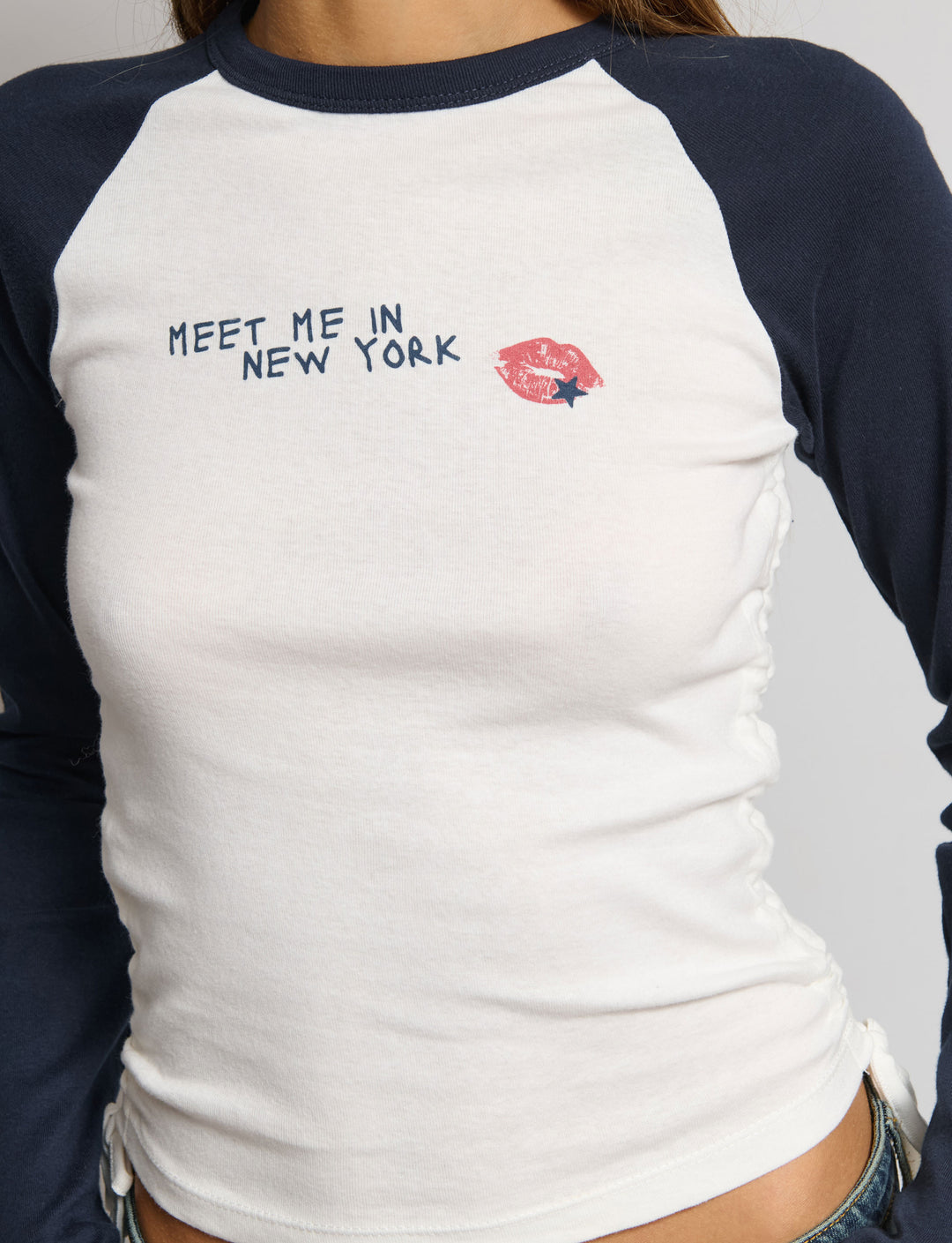 T-shirt raglan stampata