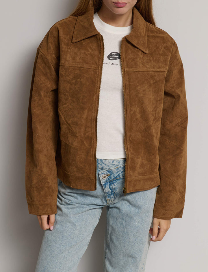 Giacca effetto camoscio