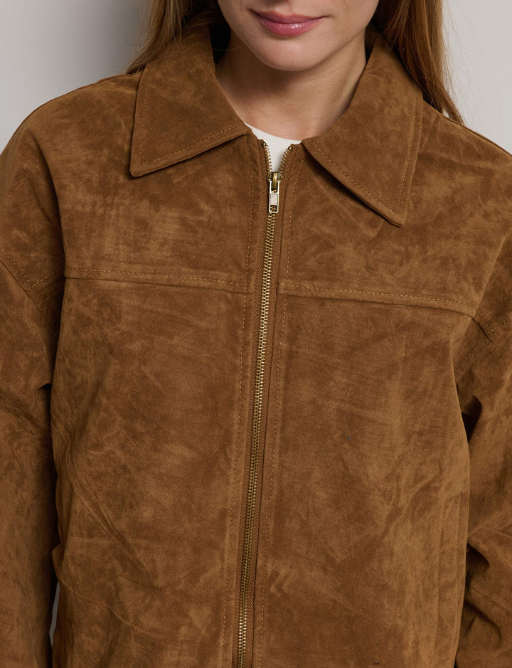 Giacca effetto camoscio