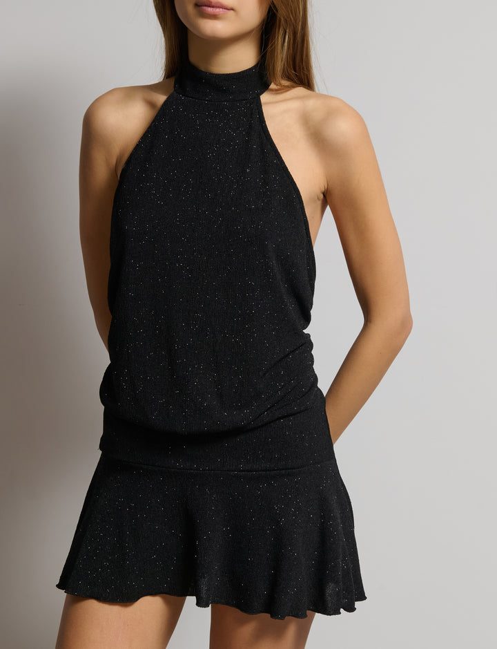 Abito sblousato con scollo halter