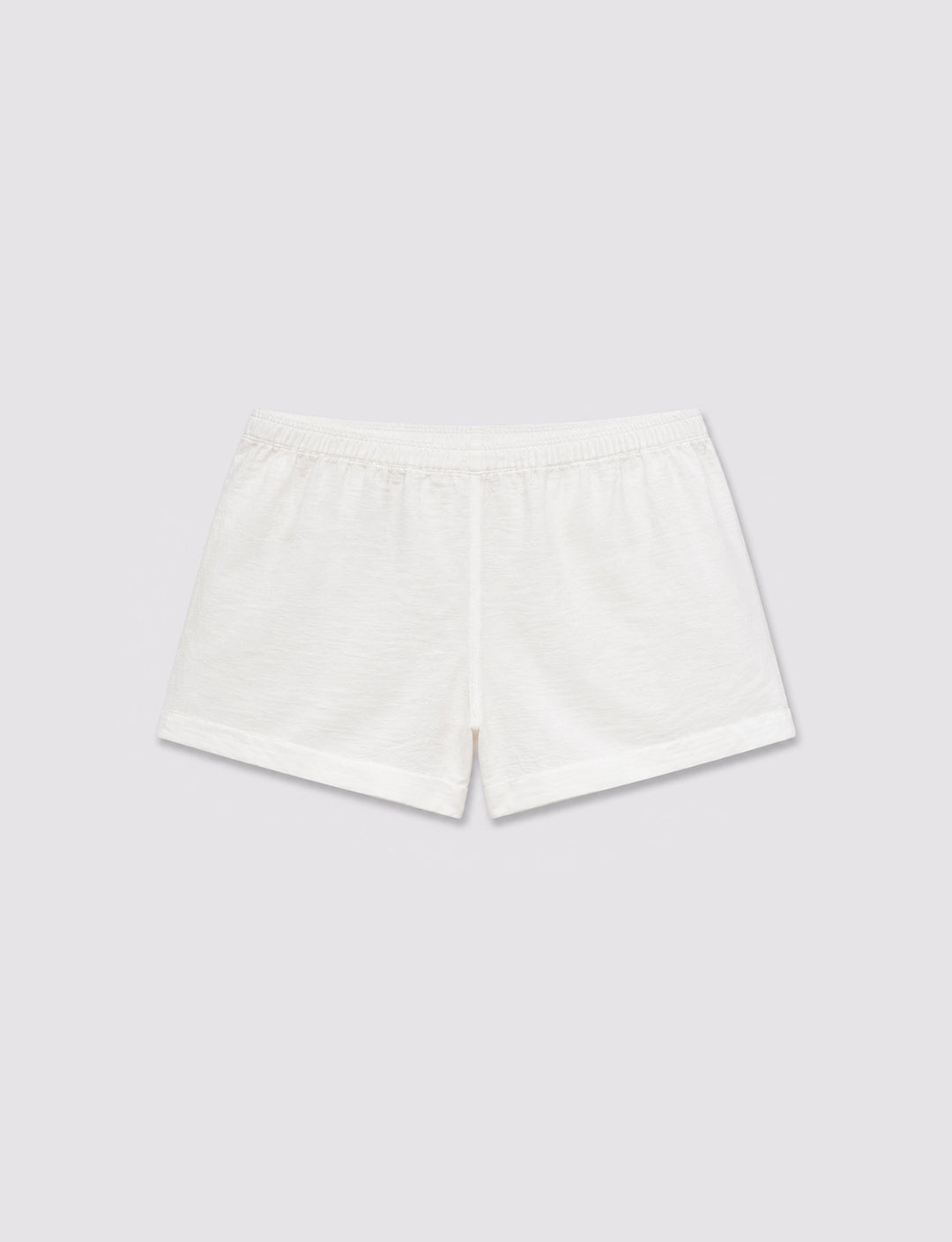 Short bianco in lino con vita elasticizzata still