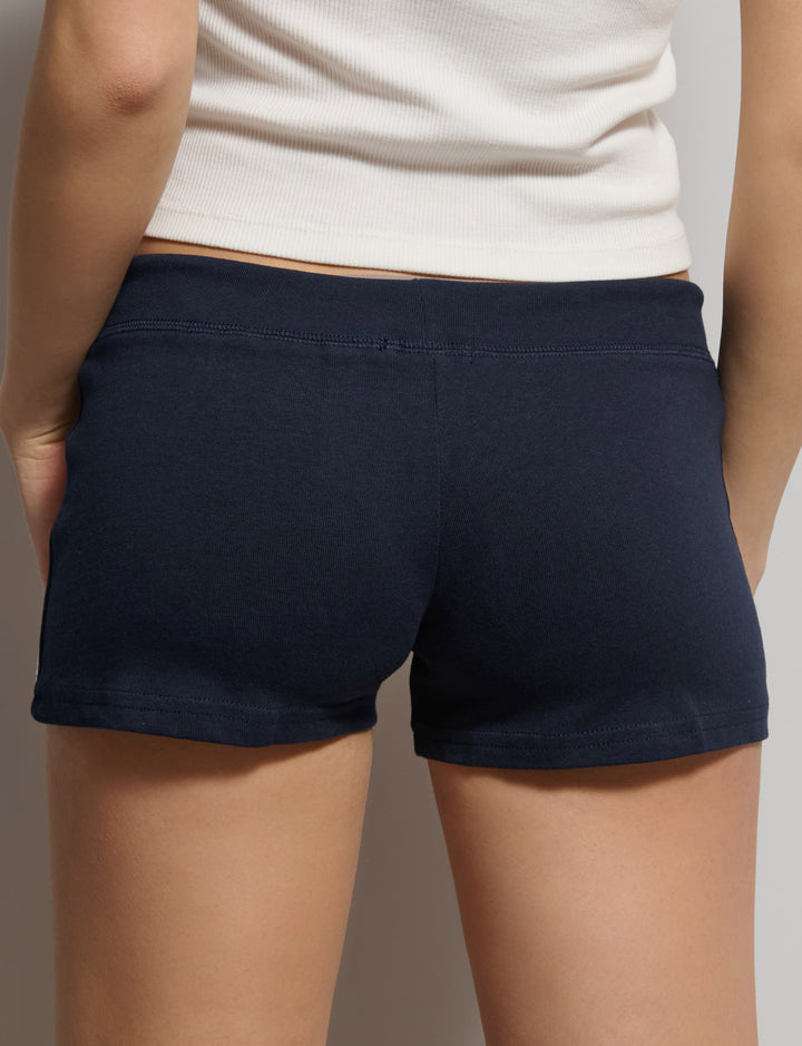 Short blu navy in jersey con righe laterali