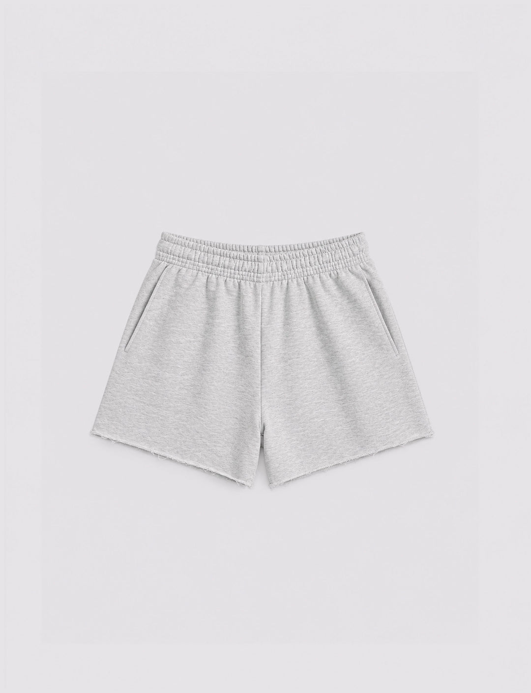 Short grigio chiaro melange in felpa still life