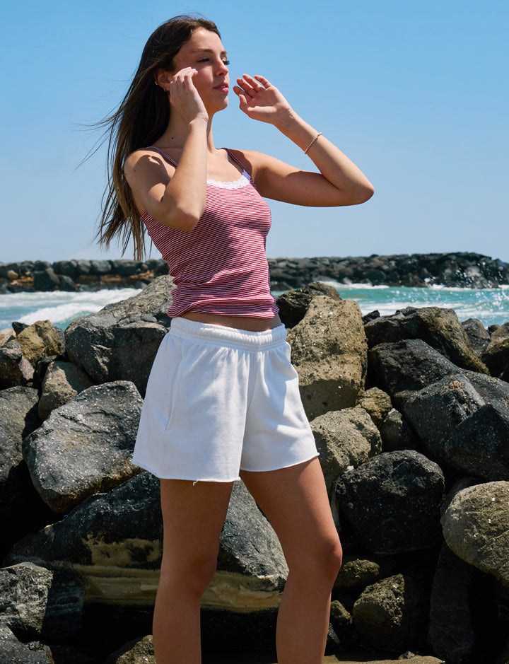 Short panna in felpa copertina