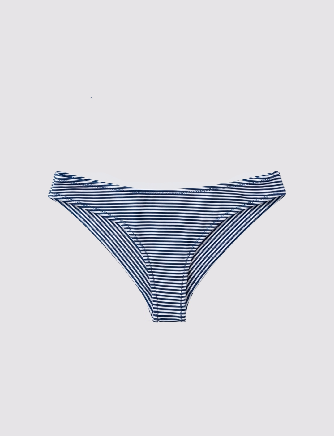 Slip bikini a righe blu frontale