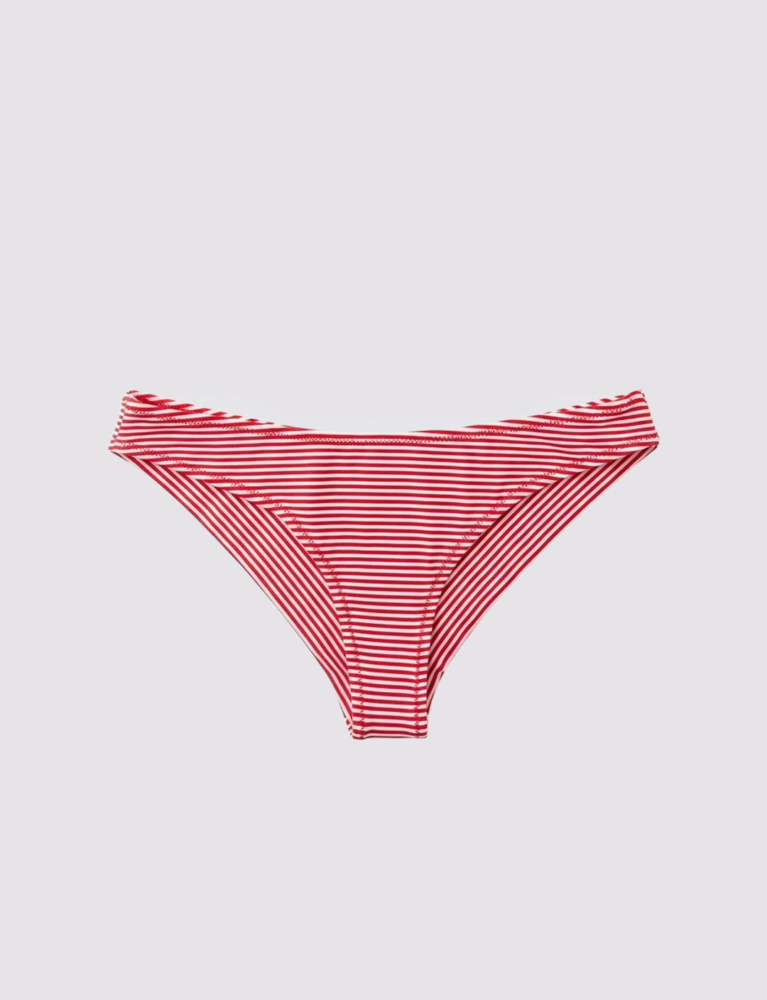 Slip bikini a righe rosse frontale