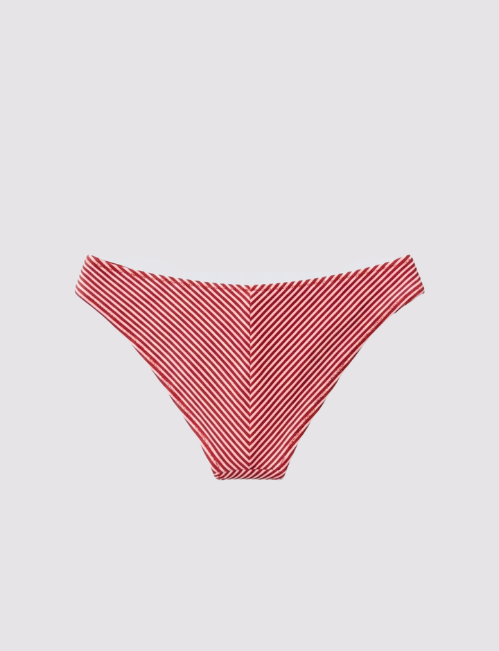 Slip bikini a righe rosse retro