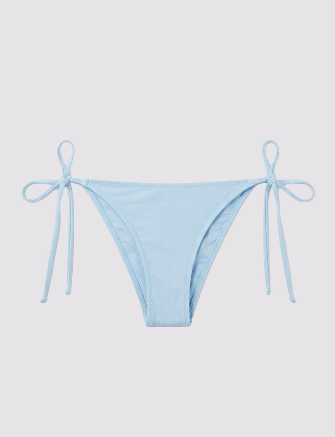 Slip bikini azzurro con arricciatura frontale