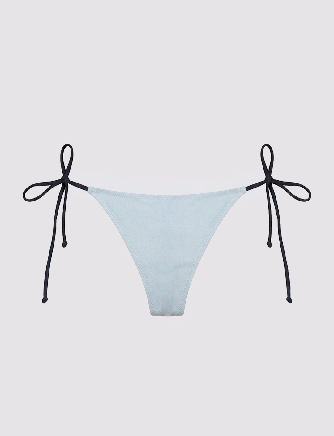 Slip bikini azzurro con laccetti a contrasto retro