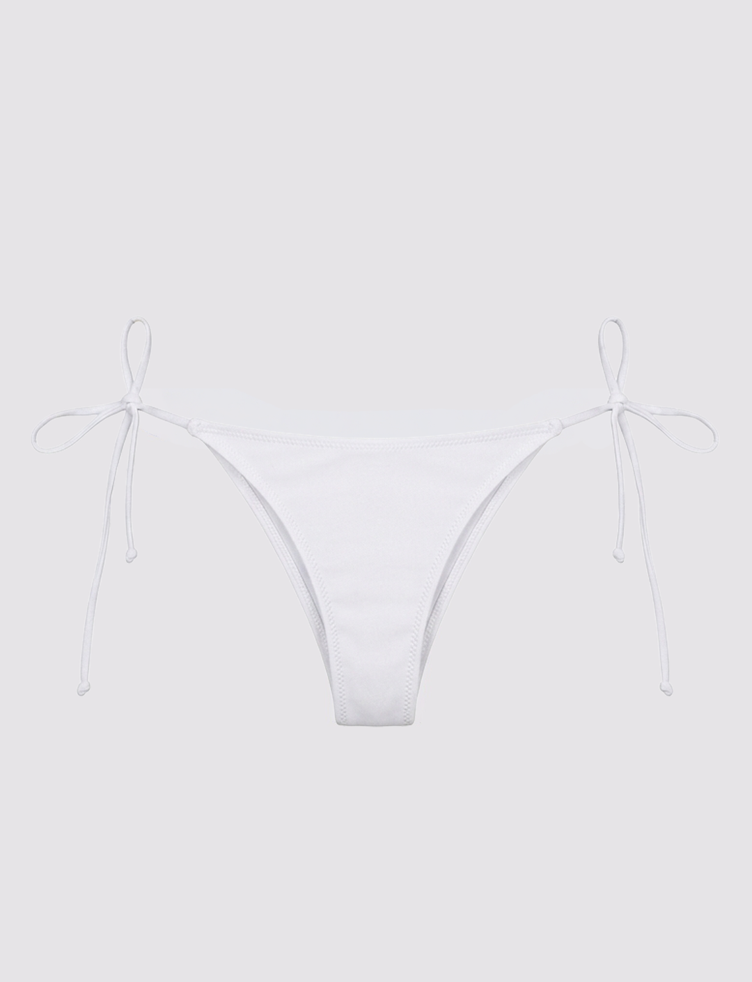 Slip bikini bianco con arricciatura frontale