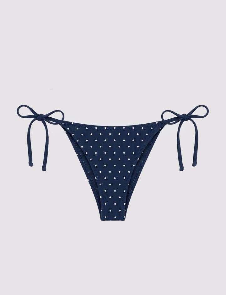 Slip bikini blu a pois frontale