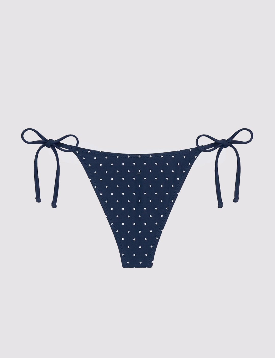 Slip bikini blu a pois retro