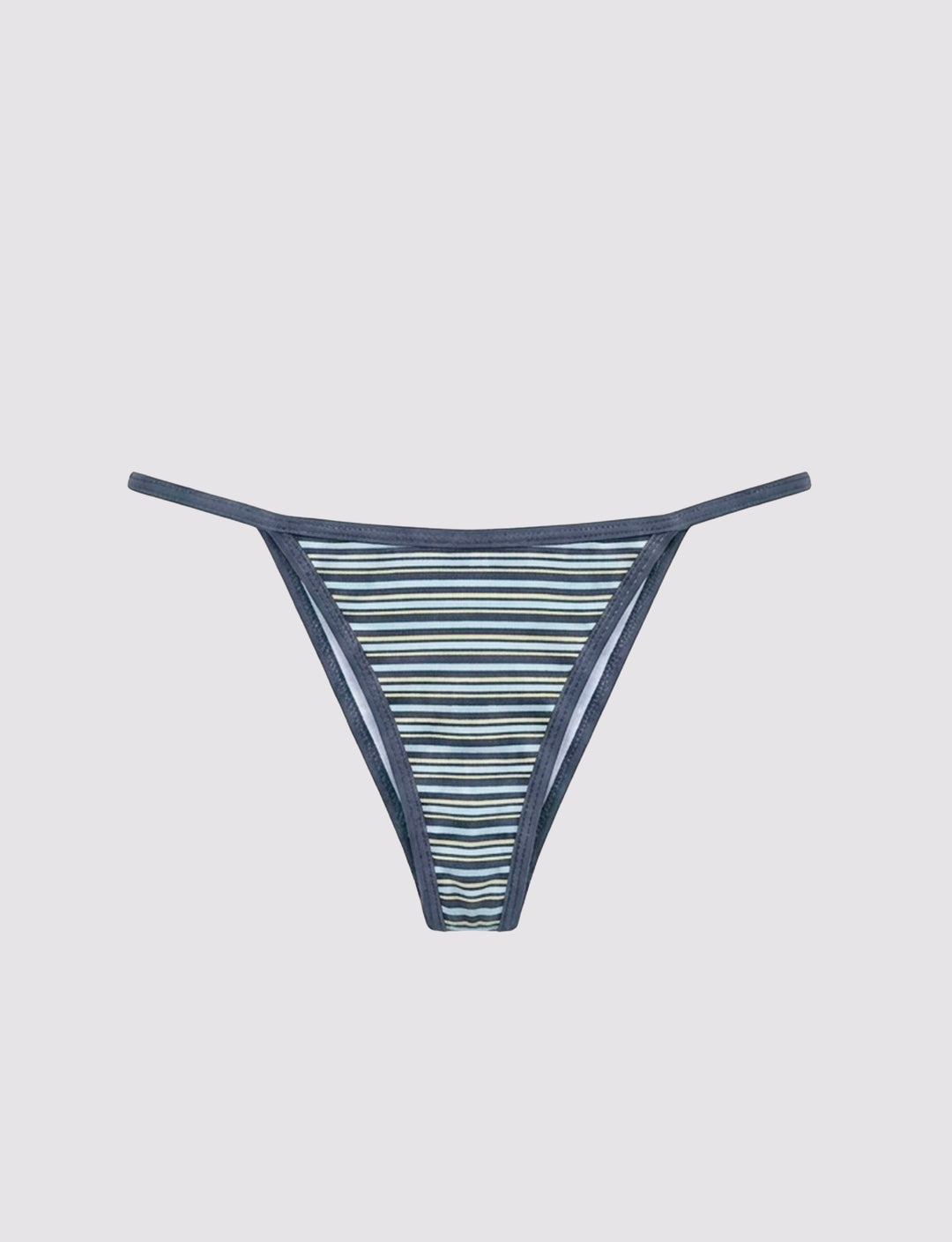Slip bikini blu a righe