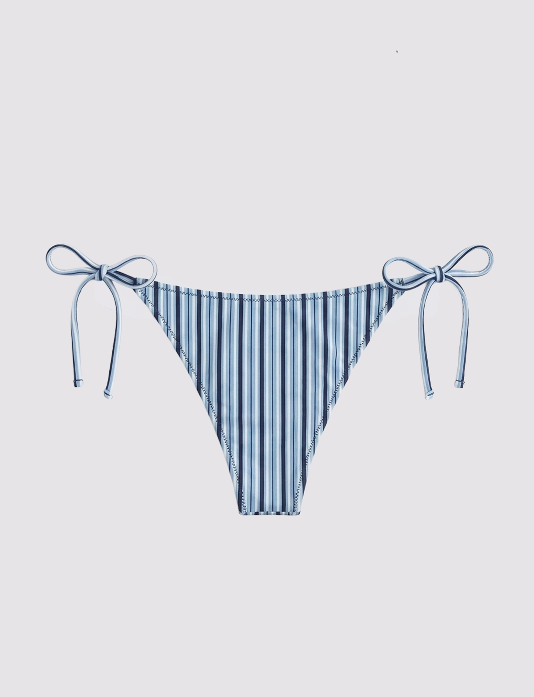 Slip bikini blu a righe azzurre retro