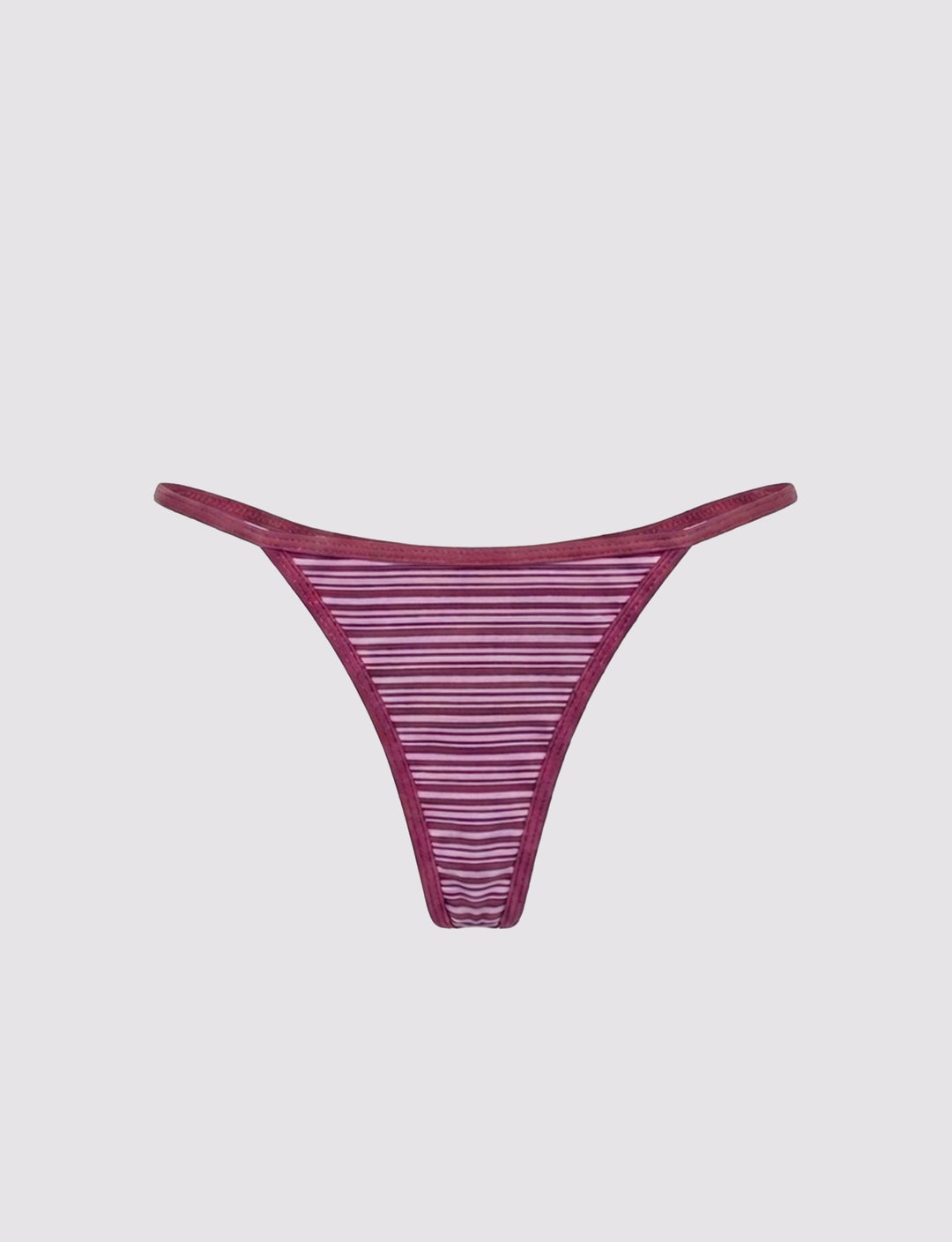 Slip bikini bordeaux a righe