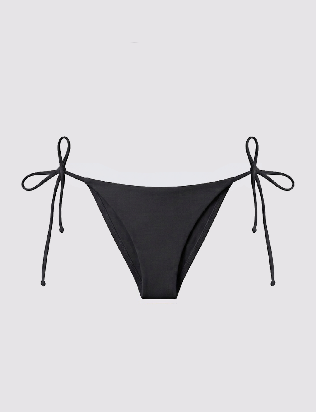 Slip bikini nero con arricciatura frontale