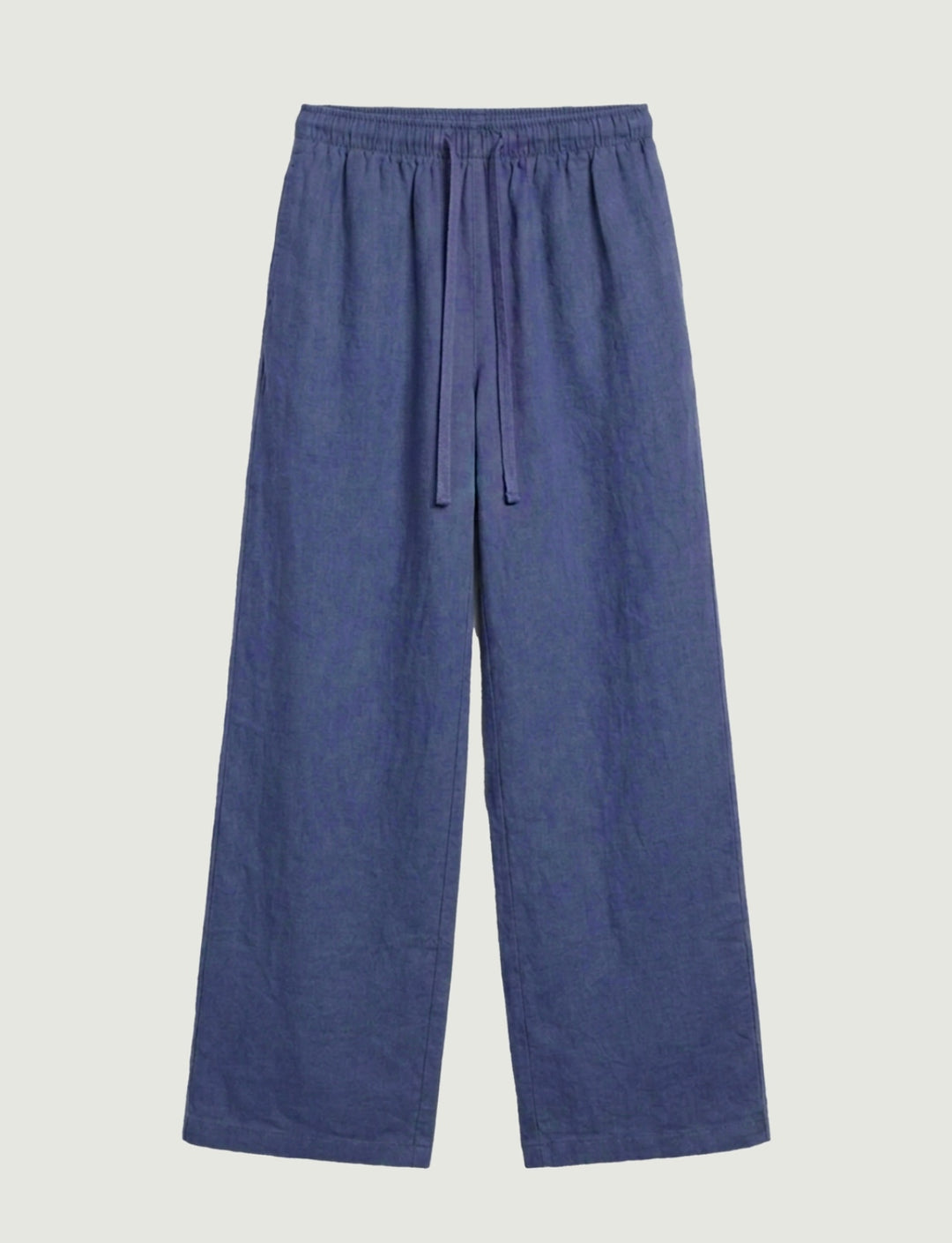 Suite Benedict - Pantalone in lino blu inchiostro a gamba ampia still life