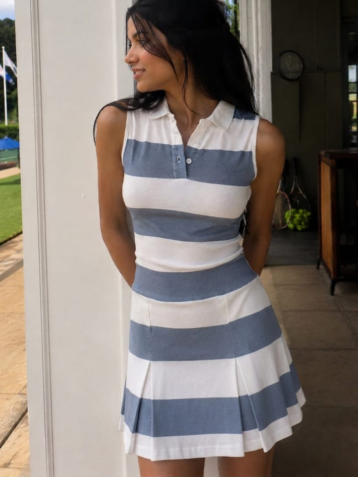 Suite Benedict - Vestito a righe stile polo look