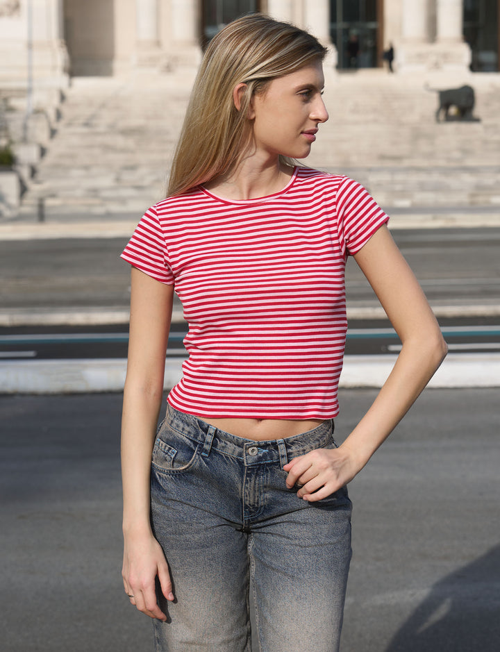 T-shirt a righe con numero 9
