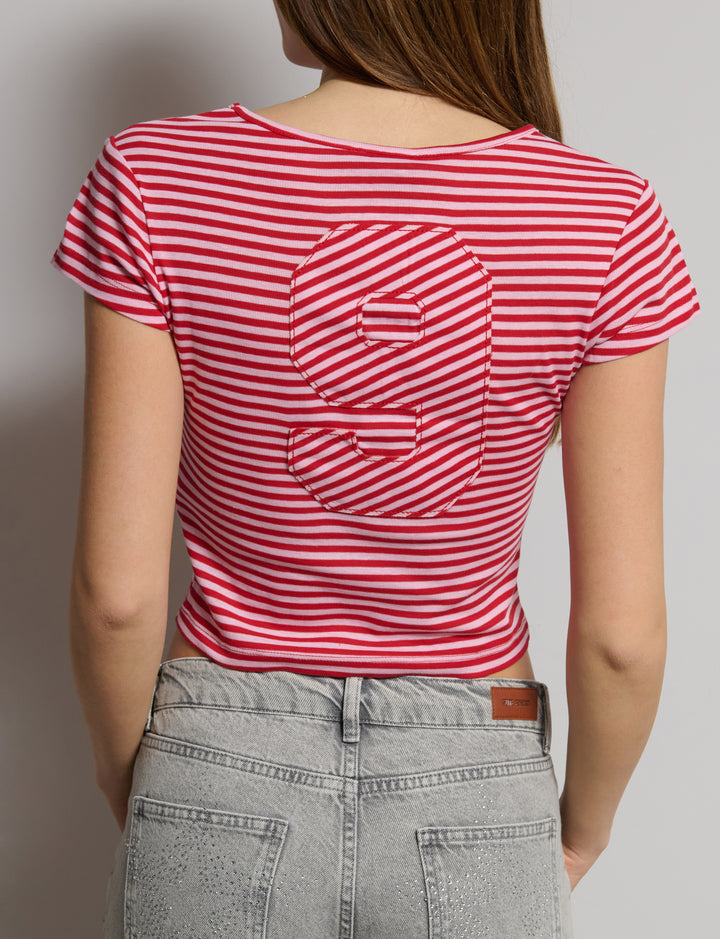T-shirt a righe con numero 9