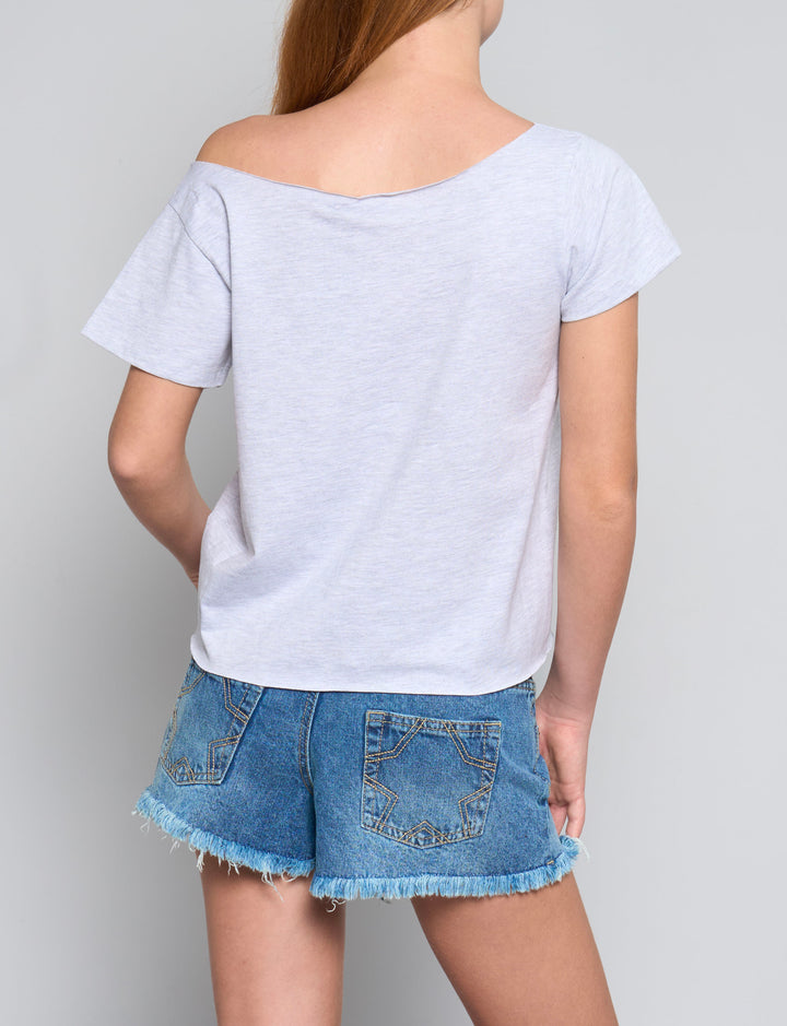 T-shirt asimmetrica con numero 93 retro