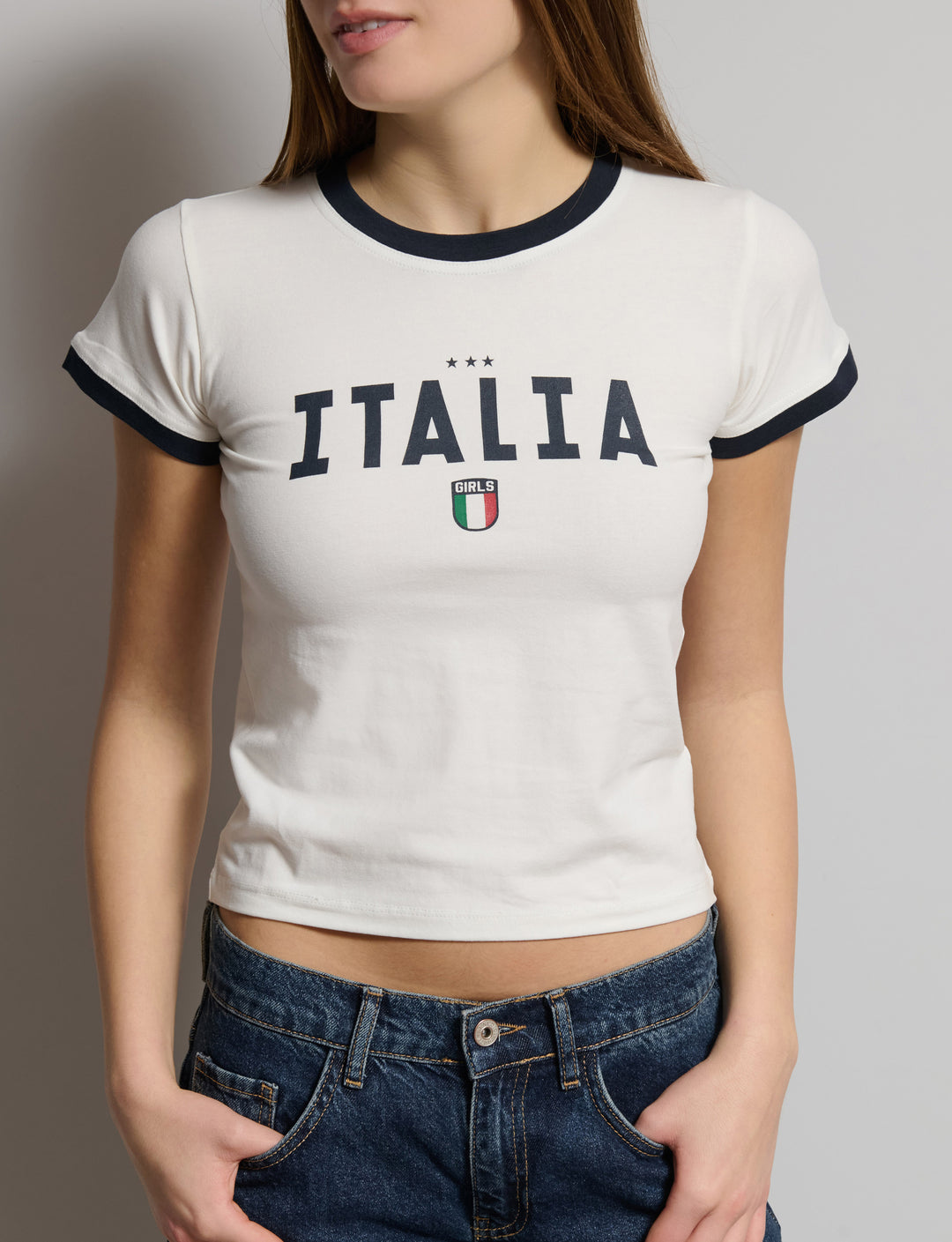 T-shirt bianca con grafiche Italia