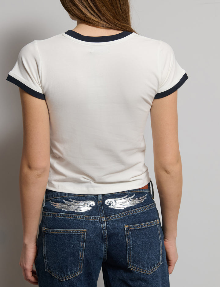 T-shirt bianca con grafiche Italia