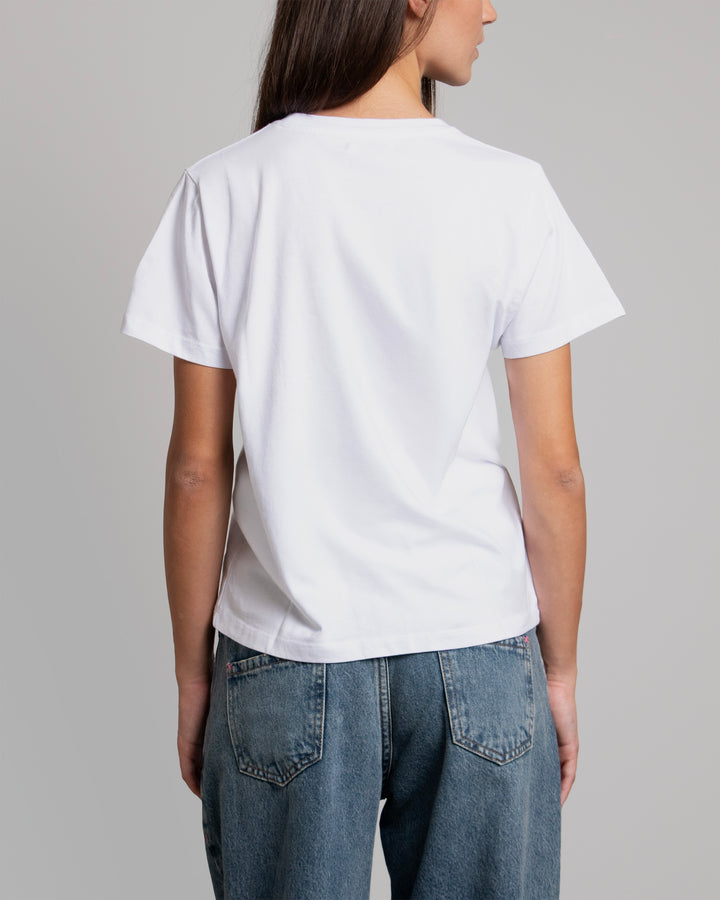 T-shirt bianca oversize con stampa “New York City” retro