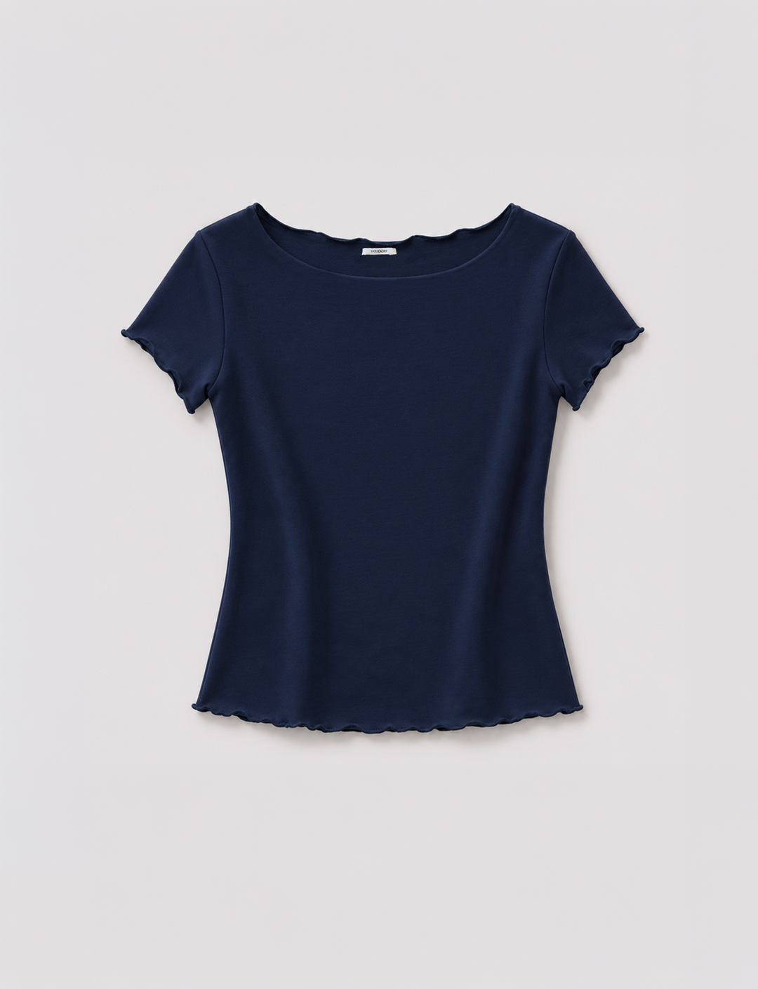 T-shirt blu notte aderente a manica corta still life