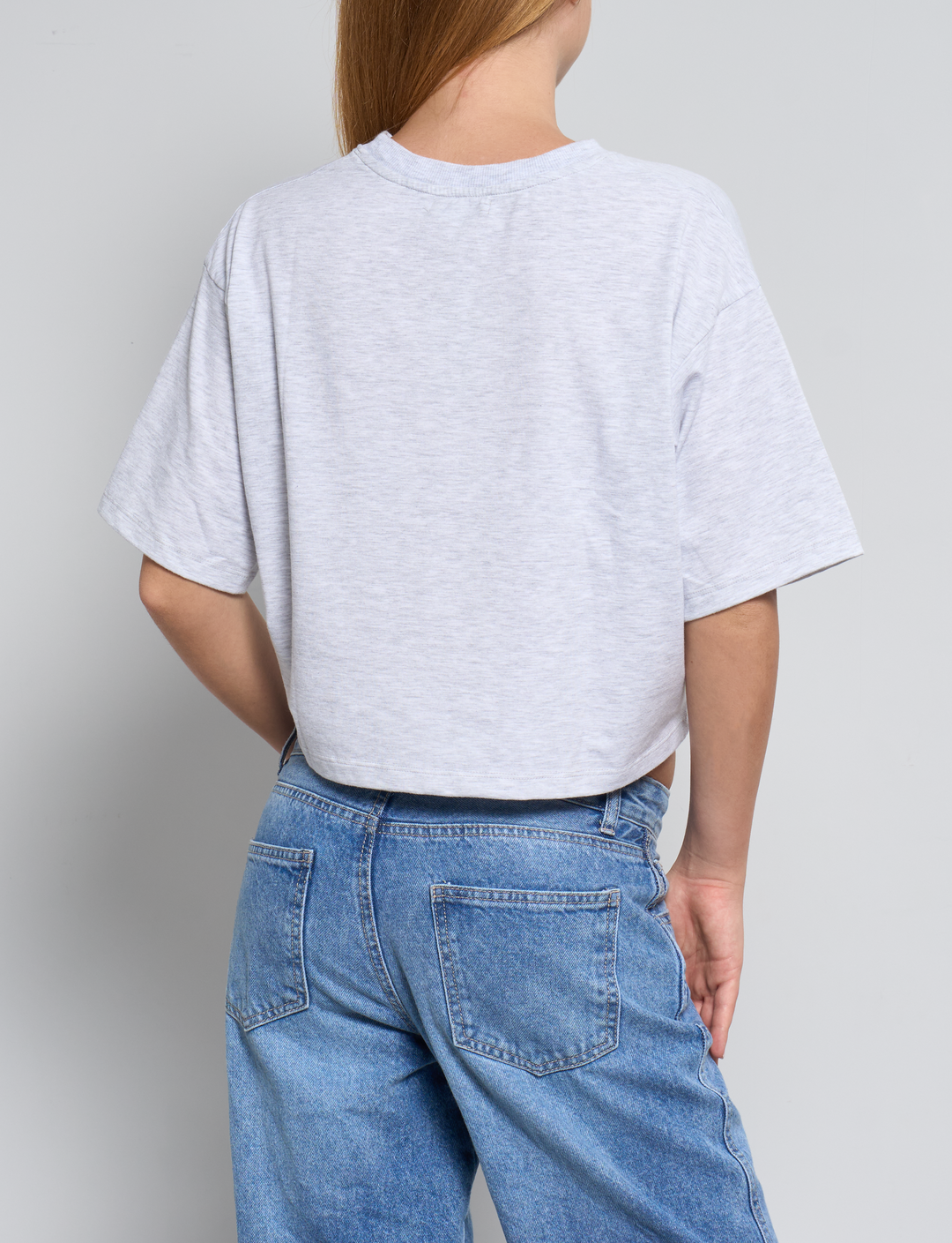 T-shirt grigia oversize con scritta "perfect" retro
