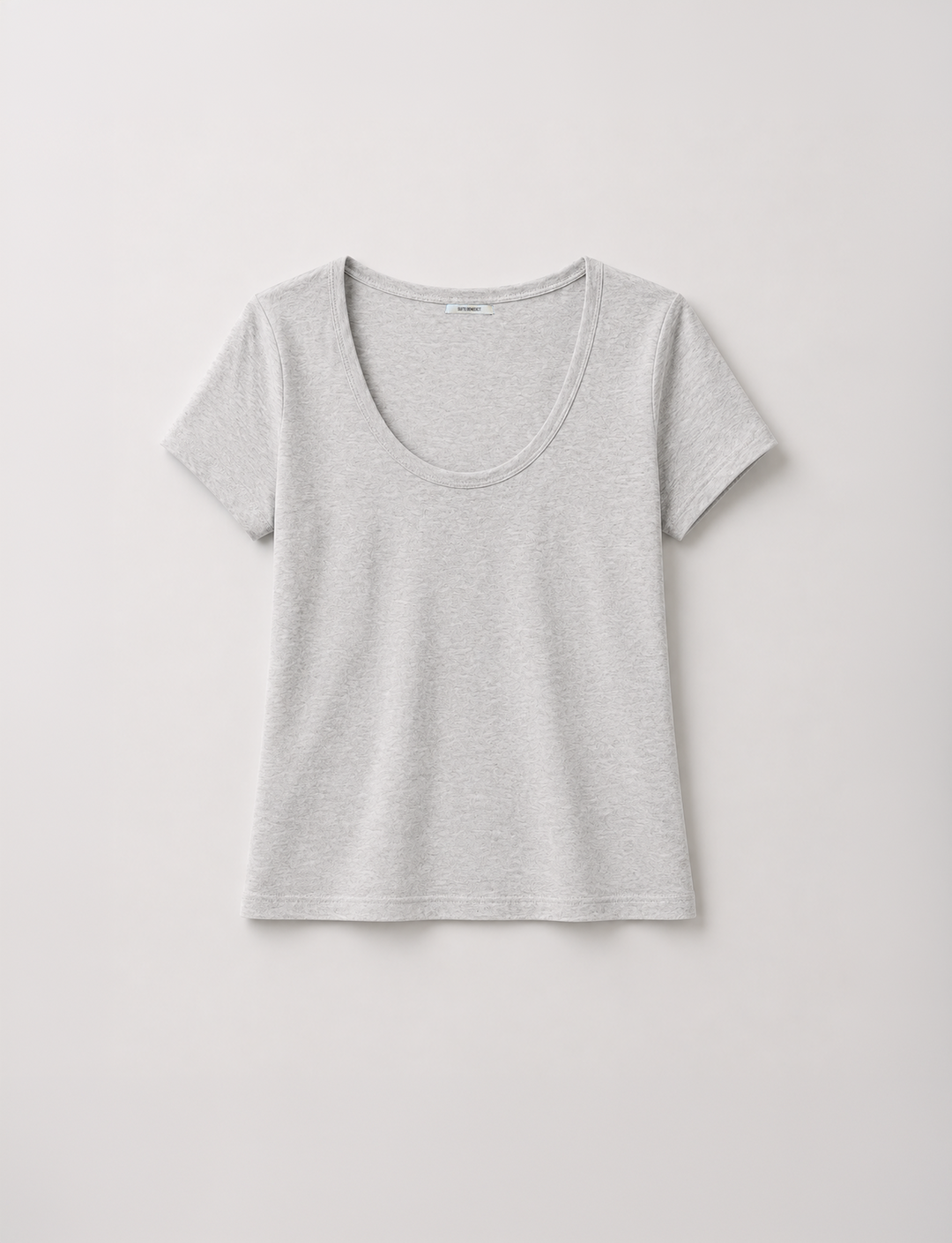 T-shirt grigio chiaro melange a scollo tondo still life