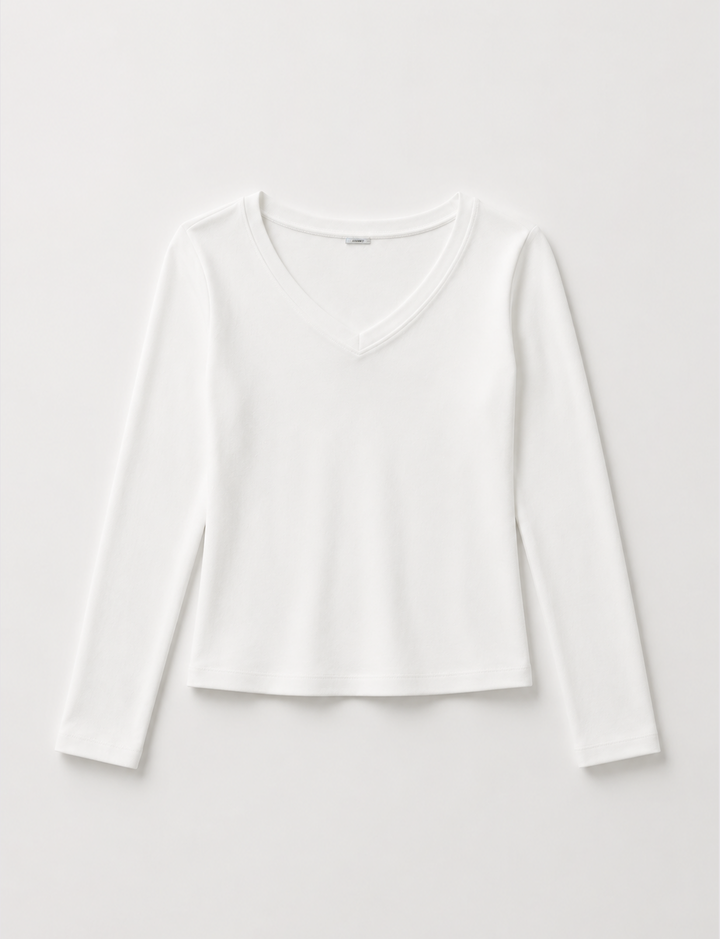 T-shirt panna a manica lunga still life