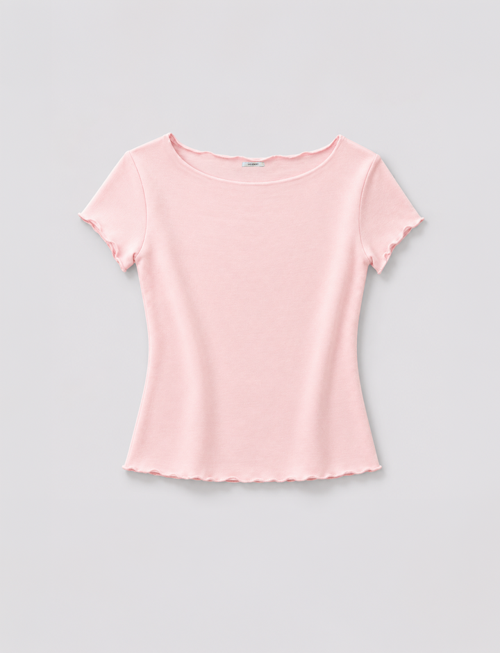T-shirt rosa aderente a manica corta still life