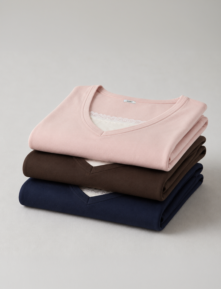 T-shirt rosa doppio strato con pizzo pila still life