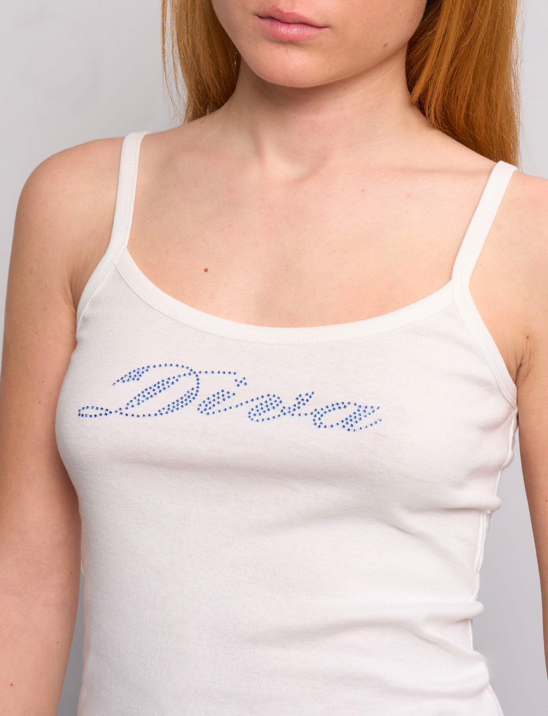 Top canotta con scritta "Diva" in strass -  T-SHIRT STAMPA  