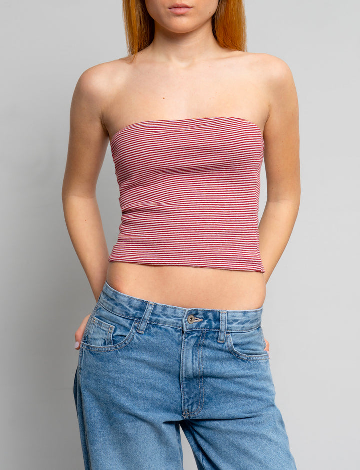 Top a fascia a righe rosse