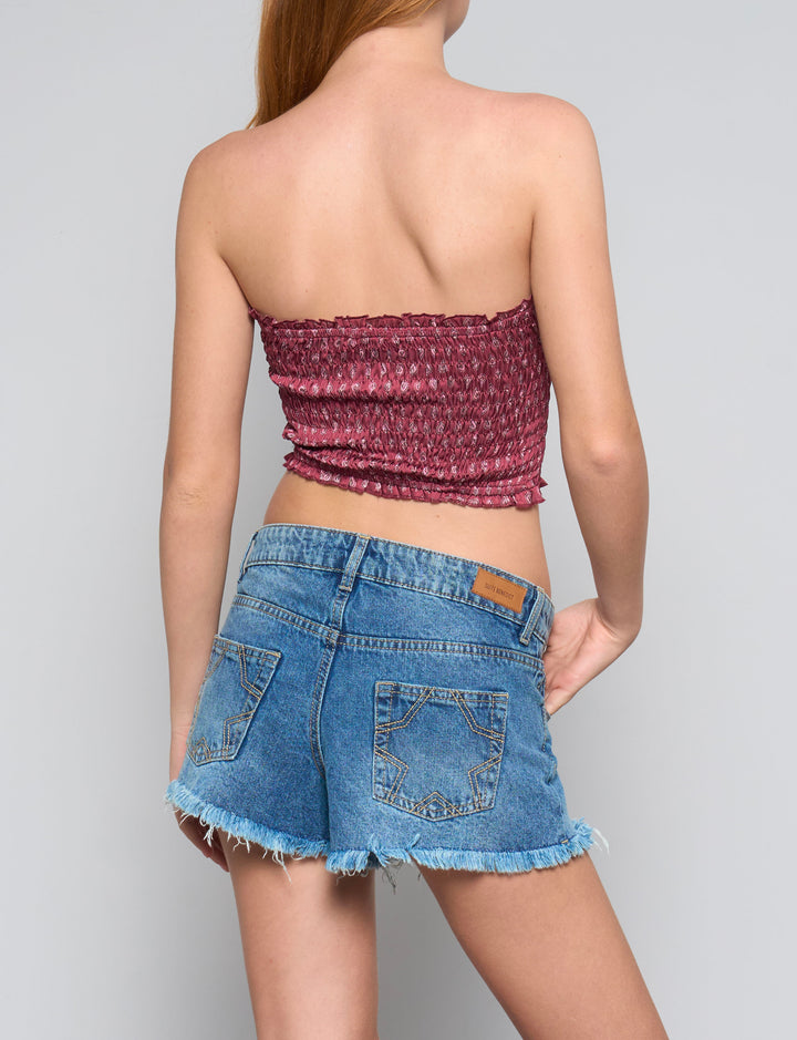 Top a fascia arricciato retro