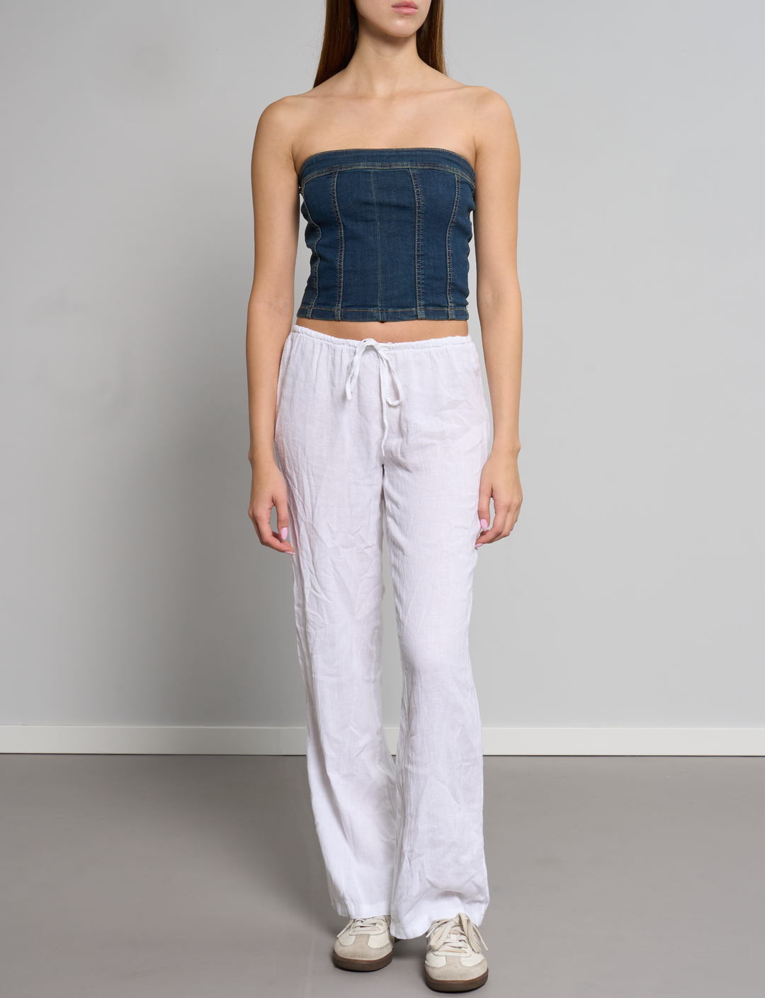 Top a fascia in denim  look