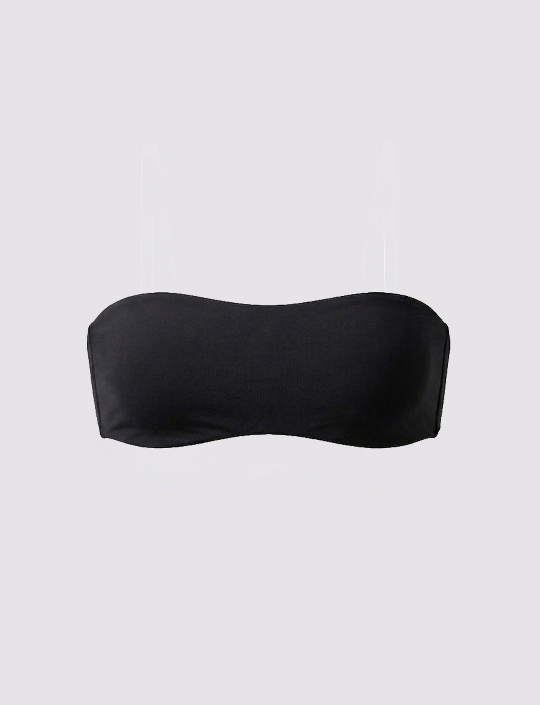 Top bikini a fascia nero
