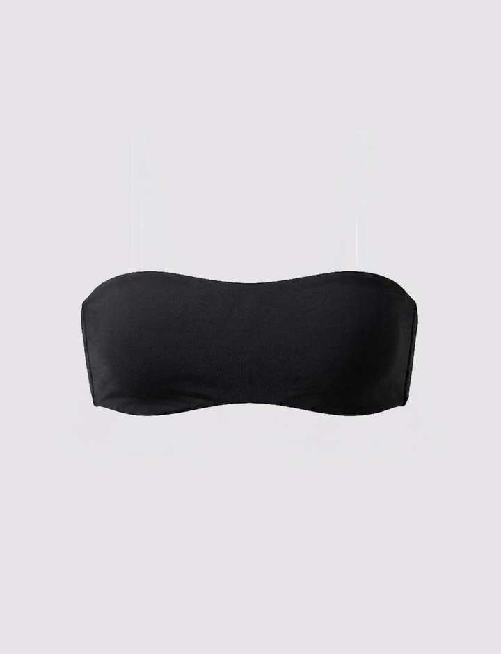 Top bikini a fascia nero
