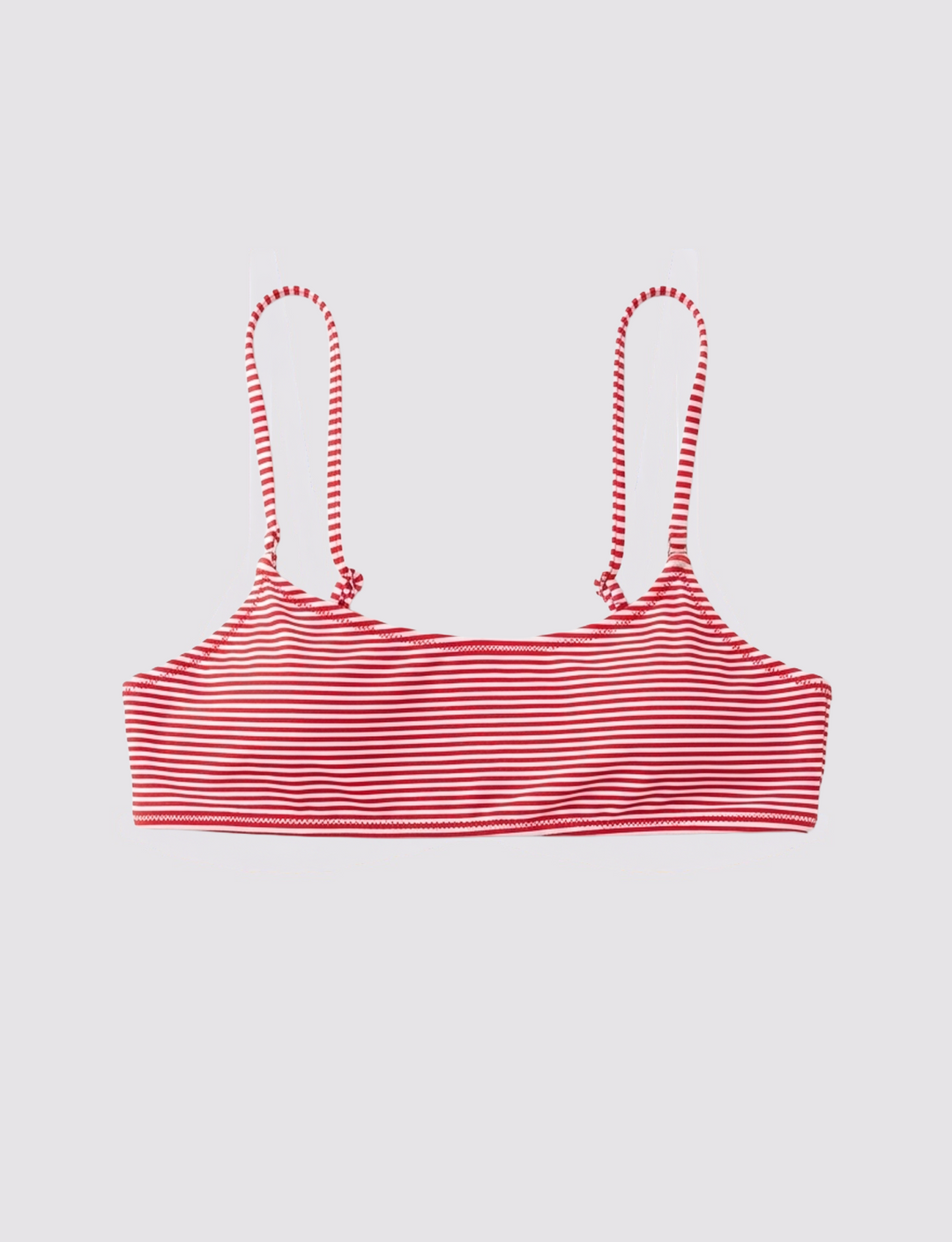 Top bikini bralette a righe rosse